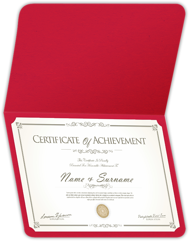 Wild Cherry Vellum 100lb 9 1/2 x 12 Landscape or Portrait Certificate Holders with Rounded Corner Slits