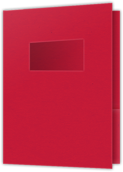 Wild Cherry Vellum 100lb 9 x 12 Two Pocket Folders with 4 Inch Pockets and 2 x 4 Window