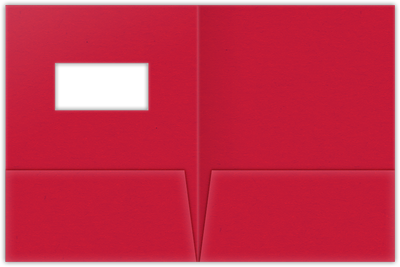 Wild Cherry Vellum 100lb 9 x 12 Two Pocket Folders with 4 Inch Pockets and 2 x 4 Window