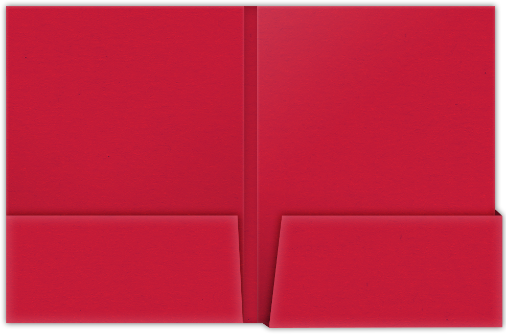 Wild Cherry Vellum 100lb 9 x 12 Two Pocket Folders with 4 1/4 Inch Deep Box Pockets and 1/4 Inch Expansion with Double Score Spine