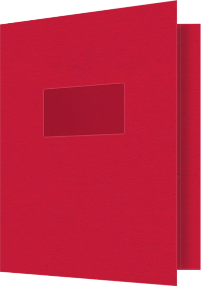 Wild Cherry Vellum 100lb 9 1/2 x 11 3/4 Two Pocket Folders with 4 1/2 Inch Pockets and 1 Inch Reinforced Top and Edges