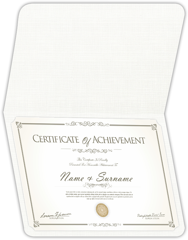 Bright White Linen 100lb 9 1/2 x 12 Landscape or Portrait Certificate Holders with Rounded Corner Slits