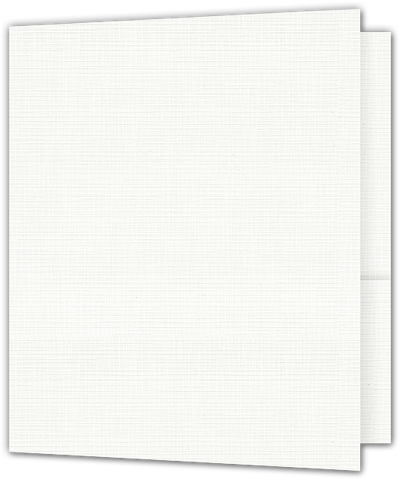 Bright White Linen 100lb 9 x 12 Two Pocket Folders with 4 Inch Round Corner Pockets