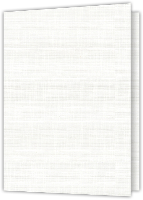 Bright White Linen 100lb 9 x 12 Two Pocket Folders with 4 Inch Pockets