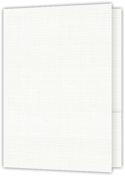 Bright White Linen 100lb 9 x 12 Two Pocket Folders with 4 Inch Round Corner Pockets and 1/4 Inch Expansion with Double Score Spine