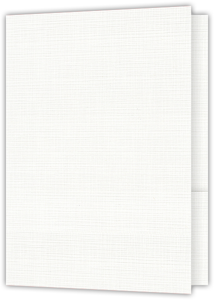 Bright White Linen 100lb 9 x 12 Two Pocket Folders with 4 Inch Round Corner Pockets and 1/4 Inch Expansion with Double Score Spine