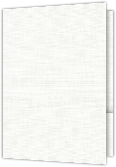 Bright White Linen 100lb 9 1/2 x 14 1/2 Two Pocket Legal Folders with 4 1/2 Inch Pockets