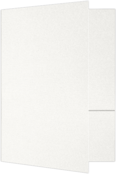 Bright White Linen 100lb 6 x 9 Two Pocket Half Size Folders with 3 Inch Pockets