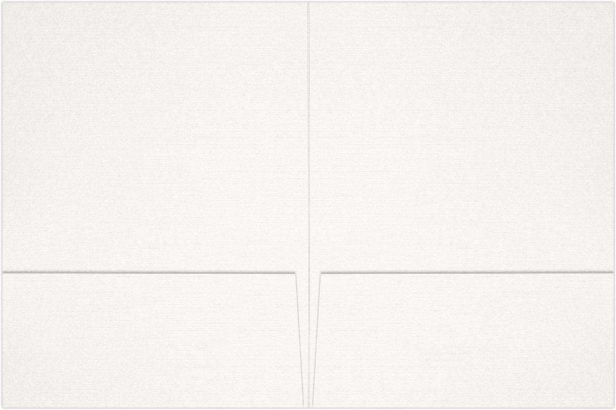 Bright White Linen 100lb 6 x 9 Two Pocket Half Size Folders with 3 Inch Pockets