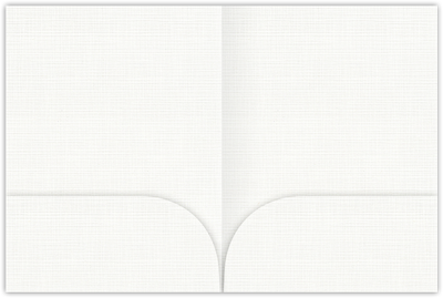 Bright White Linen 100lb 9 x 12 Two Pocket Folders with 4 Inch Curved Pockets