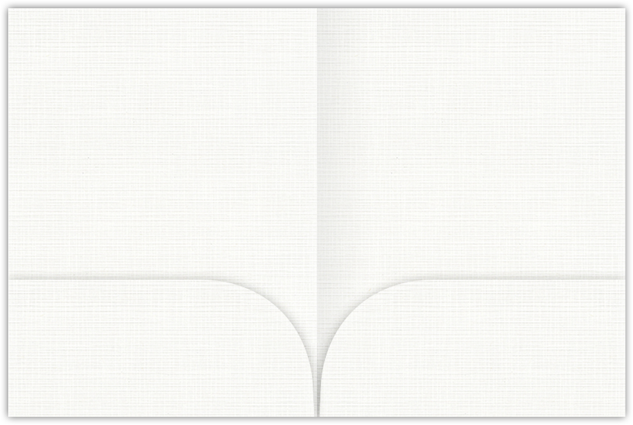 Bright White Linen 100lb 9 x 12 Two Pocket Folders with 4 Inch Curved Pockets