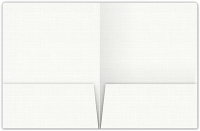 Bright White Linen 100lb 9 x 12 Two Pocket Round Corner Folders with 4 1/4 Inch Pocket