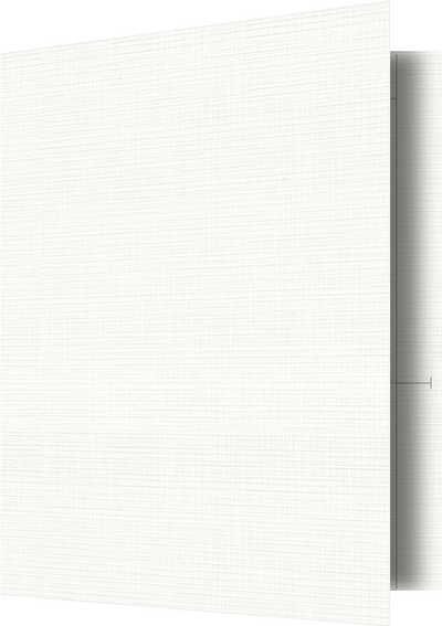 Bright White Linen 100lb 9 1/2 x 11 3/4 Two Pocket Folders with 4 1/2 Inch Pockets and 1 Inch Reinforced Top and Edges