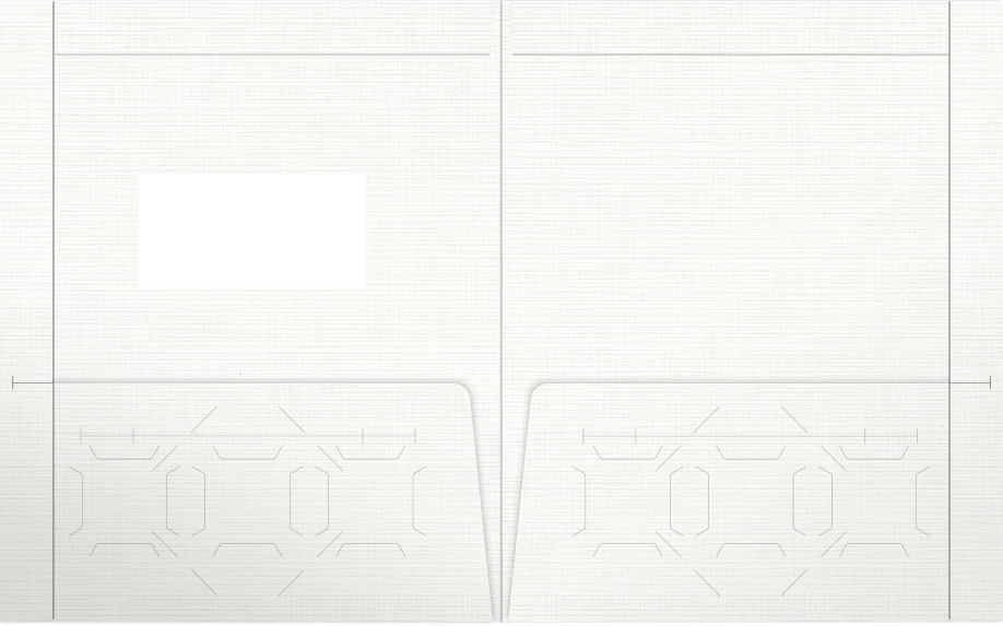 Bright White Linen 100lb 9 1/2 x 11 3/4 Two Pocket Folders with 4 1/2 Inch Pockets and 1 Inch Reinforced Top and Edges