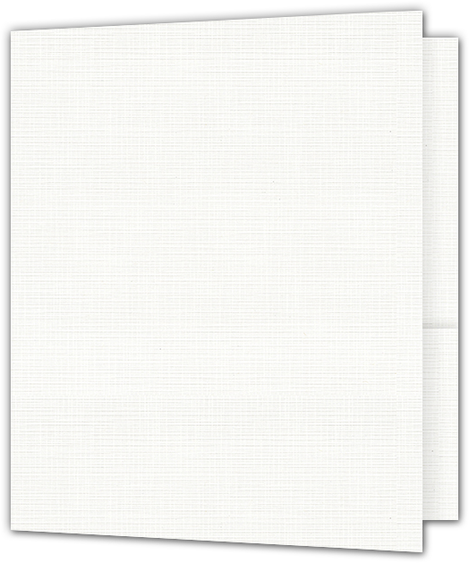 Bright White Linen 80lb 9 x 12 Two Pocket Folders with 4 Inch Round Corner Pockets