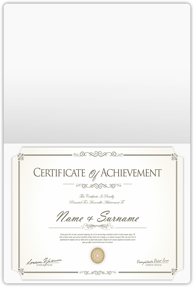 Cougar White Smooth 100lb 9 1/2 x 12 Landscape or Portrait Certificate Holders with Rounded Corner Slits