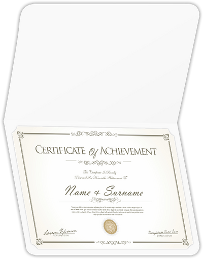 Cougar White Smooth 100lb 9 1/2 x 12 Landscape or Portrait Certificate Holders with Rounded Corner Slits