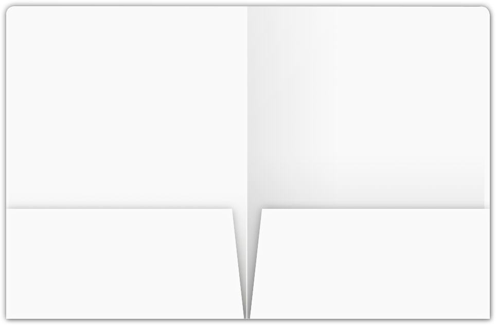Cougar White Smooth 100lb 9 x 12 Two Pocket Round Corner Folders with 4 1/4 Inch Pocket
