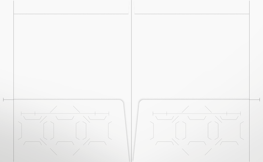 Cougar White Smooth 100lb 9 1/2 x 11 3/4 Two Pocket Folders with 4 1/2 Inch Pockets and 1 Inch Reinforced Top and Edges