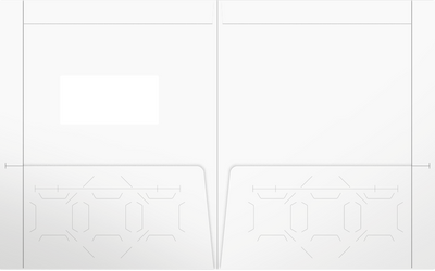 Cougar White Smooth 100lb 9 1/2 x 11 3/4 Two Pocket Folders with 4 1/2 Inch Pockets and 1 Inch Reinforced Top and Edges
