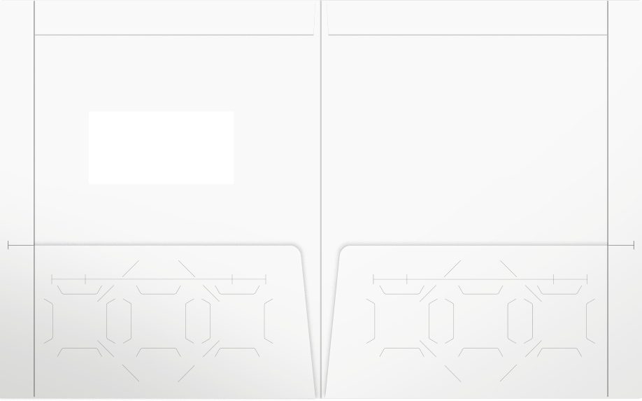 Cougar White Smooth 100lb 9 1/2 x 11 3/4 Two Pocket Folders with 4 1/2 Inch Pockets and 1 Inch Reinforced Top and Edges