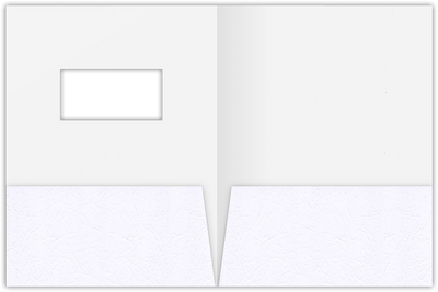 Marble Crush White Smooth 12pt C1S 9 x 12 Two Pocket Folders with 4 Inch Pockets and 2 x 4 Window