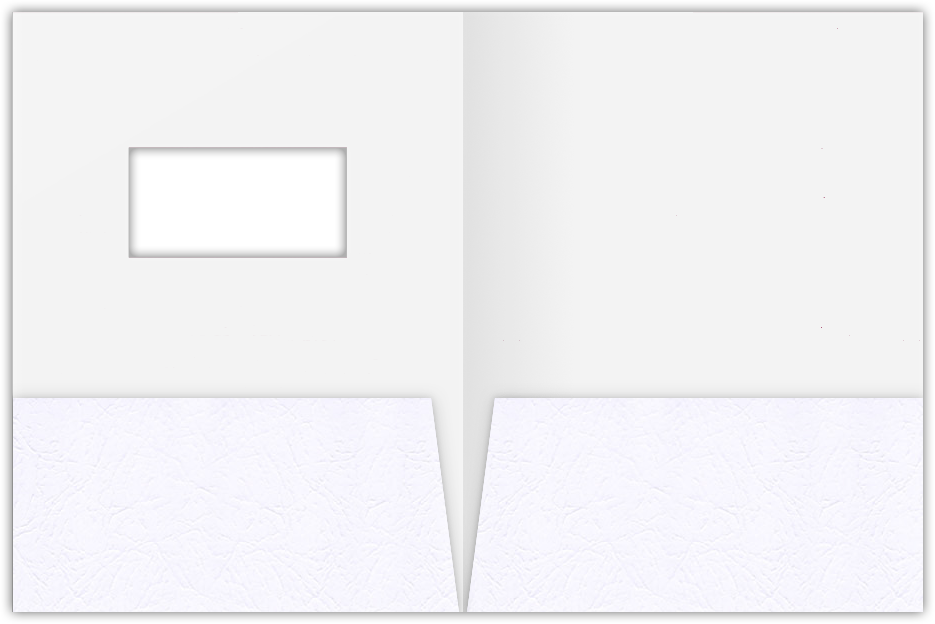 Marble Crush White Smooth 12pt C1S 9 x 12 Two Pocket Folders with 4 Inch Pockets and 2 x 4 Window