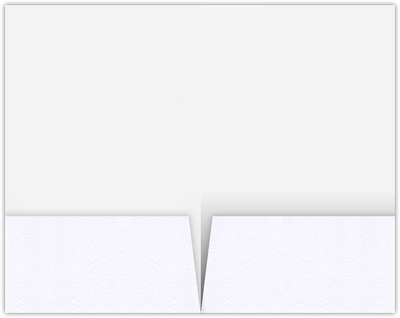 Marble Crush White Smooth 12pt C1S 6 x 9 Two Pocket Half Size Folders with 3 Inch Pockets