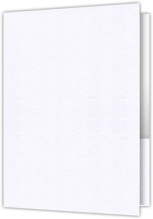 Marble Crush White Smooth 12pt C1S 6 x 9 Two Pocket Half Size Folders with 3 Inch Pockets