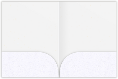 Marble Crush White Smooth 12pt C1S 9 x 12 Two Pocket Folders with 4 Inch Curved Pockets