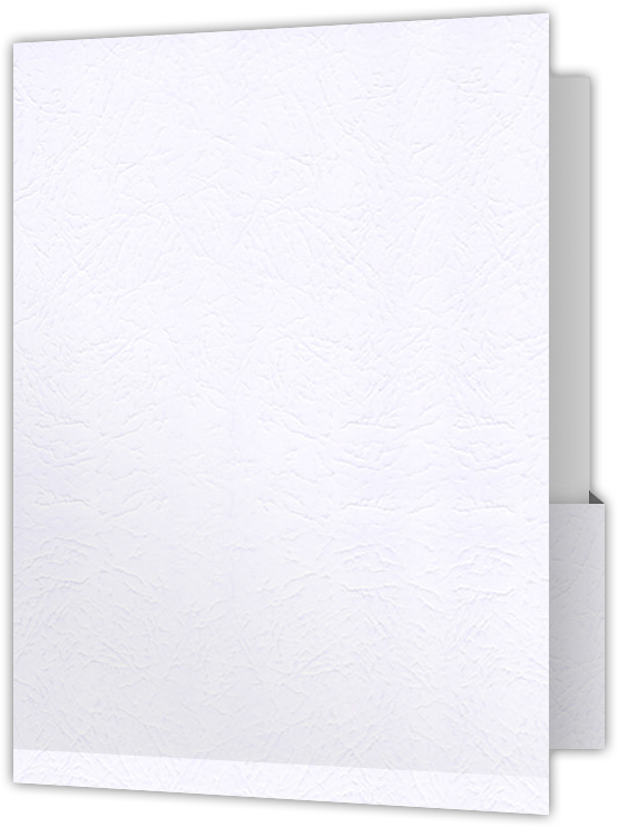 Marble Crush White Smooth 12pt C1S 9 x 12 Two Pocket Folders with 4 1/4 Inch Deep Box Pockets and 1/4 Inch Expansion with Double Score Spine