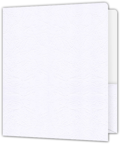 Marble Crush White Smooth 12pt C1S 9 x 12 Two Pocket Round Corner Folders with 4 1/4 Inch Pocket
