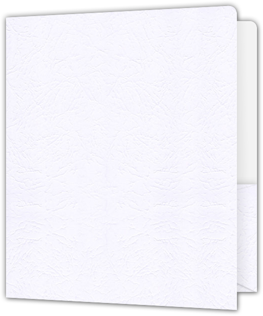 Marble Crush White Smooth 12pt C1S 9 x 12 Two Pocket Round Corner Folders with 4 1/4 Inch Pocket