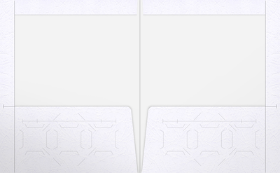Marble Crush White 12pt C1S 9 1/2 x 11 3/4 Two Pocket Folders with 4 1/2 Inch Pockets and 1 Inch Reinforced Top and Edges