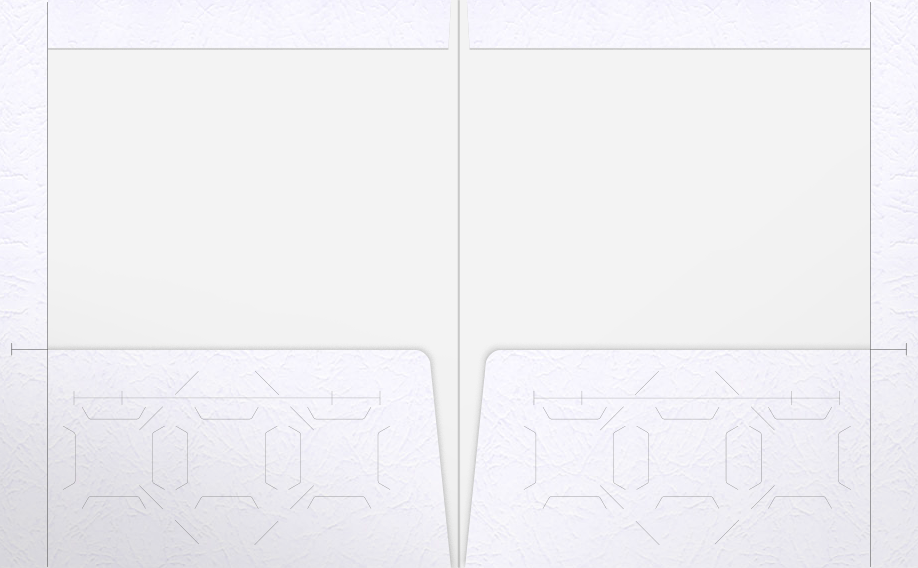 Marble Crush White 12pt C1S 9 1/2 x 11 3/4 Two Pocket Folders with 4 1/2 Inch Pockets and 1 Inch Reinforced Top and Edges