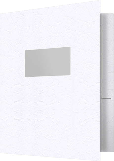 Marble Crush White 12pt C1S 9 1/2 x 11 3/4 Two Pocket Folders with 4 1/2 Inch Pockets and 1 Inch Reinforced Top and Edges