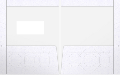 Marble Crush White 12pt C1S 9 1/2 x 11 3/4 Two Pocket Folders with 4 1/2 Inch Pockets and 1 Inch Reinforced Top and Edges