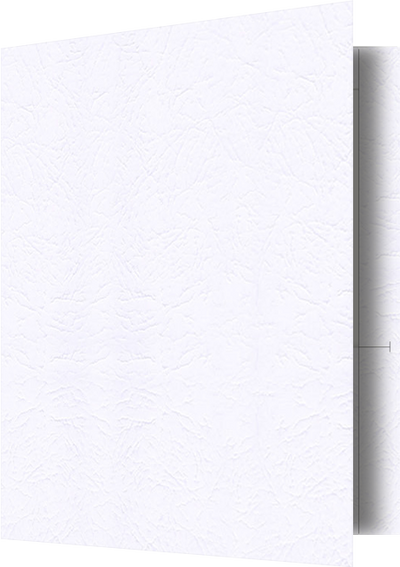 Marble Crush White 12pt C1S 9 1/2 x 11 3/4 Two Pocket Folders with 4 1/2 Inch Pockets and 1 Inch Reinforced Top and Edges