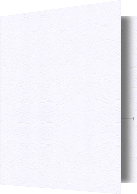 Marble Crush White 12pt C1S 9 1/2 x 11 3/4 Two Pocket Folders with 4 1/2 Inch Pockets and 1 Inch Reinforced Top and Edges