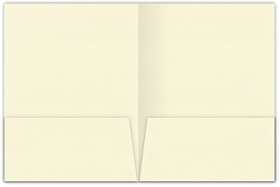 Natural White Linen 100lb 9 x 12 Two Pocket Folders with 4 Inch Pockets