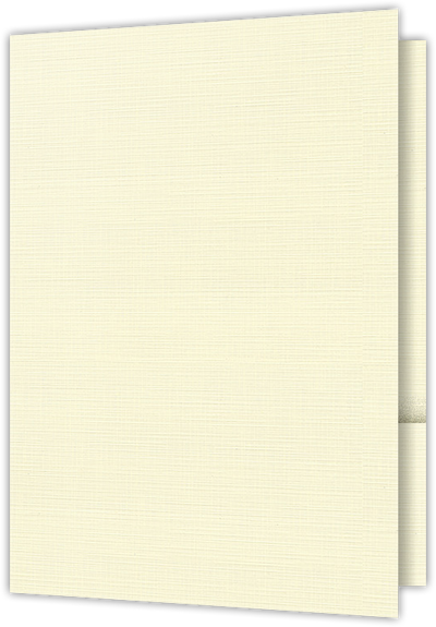 Natural White Linen 100lb 9 1/2 x 14 1/2 Two Pocket Legal Folders with 4 1/2 Inch Pockets