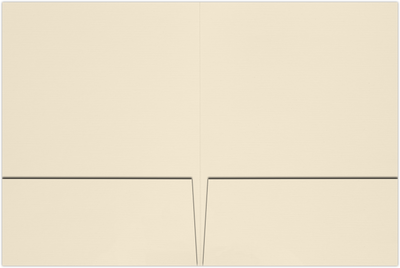 Natural White Linen 100lb 6 x 9 Two Pocket Half Size Folders with 3 Inch Pockets