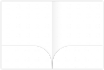 Starch White Hemp 100lb 9 x 12 Two Pocket Folders with 4 Inch Curved Pockets