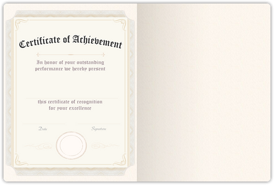 Warm White Felt 80lb 9 1/2 x 12 Landscape or Portrait Certificate Holders with Rounded Corner Slits