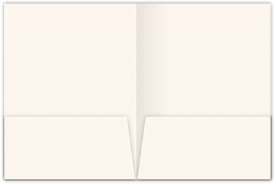 Warm White Felt 80lb 9 x 12 Two Pocket Folders with 4 Inch Pockets