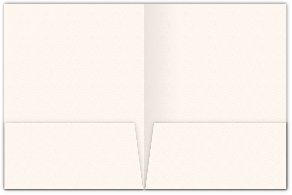 Warm White Felt 80lb 9 x 12 Two Pocket Folders with 4 Inch Pockets