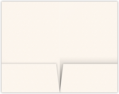Warm White Felt 80lb 6 x 9 Two Pocket Half Size Folders with 3 Inch Pockets