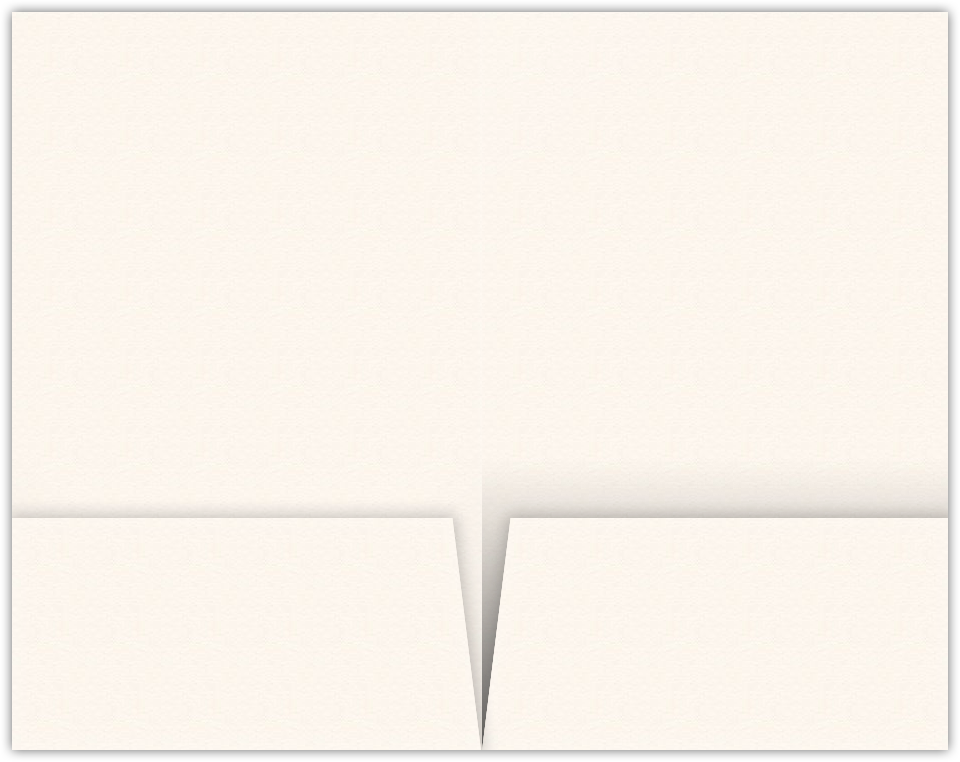 Warm White Felt 80lb 6 x 9 Two Pocket Half Size Folders with 3 Inch Pockets