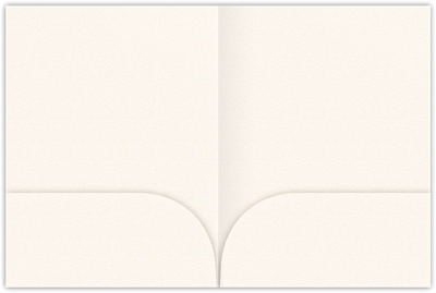 Warm White Felt 80lb 9 x 12 Two Pocket Folders with 4 Inch Curved Pockets