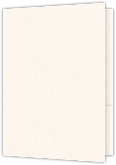 Warm White Felt 80lb 9 x 12 Two Pocket Folders with 4 Inch Curved Pockets
